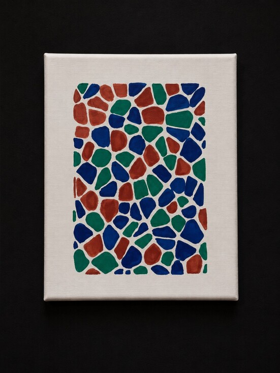 Handmade Other - Handmade Abstract Mosaic Canvas Wall Art 8x10 Blue Green Modern Decor USA Gift